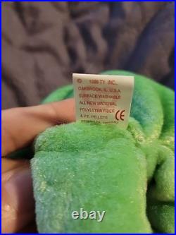 RARE! Ty Beanie Baby 1998 Kicks The Soccer Bear with Tag Errors 98/99