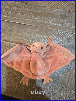 RARE Ty Beanie Baby BATTY the Bat 1996, Retired! Tag Errors, Eye And Stiching