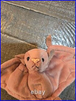 RARE Ty Beanie Baby BATTY the Bat 1996, Retired! Tag Errors, Eye And Stiching