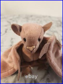 RARE Ty Beanie Baby BATTY the Bat 1996, Retired! Tag With Errors PVC Pellets