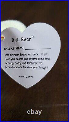 RARE Ty Beanie Baby Birthday B. B. Bear With Errors