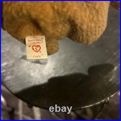 RARE Ty Beanie Baby Curly Retired TY Beanie Baby'CURLY' The Bear with Errors