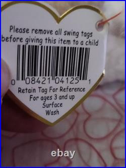 RARE Ty Beanie Baby FLEECE 1996 Lamb TAG ERRORS Tush Sticker MWMT PVC White