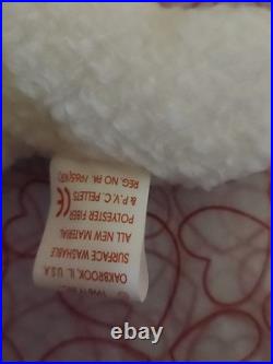 RARE Ty Beanie Baby FLEECE 1996 Lamb TAG ERRORS Tush Sticker MWMT PVC White
