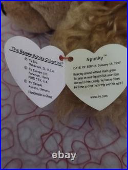 RARE Ty Beanie Baby FLEECE 1996 Lamb TAG ERRORS Tush Sticker MWMT PVC White