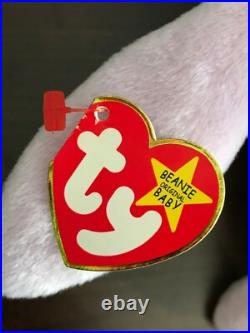 RARE Ty Beanie Baby Floppity Bunny Lavendar Purple Facial Errors Very RARE