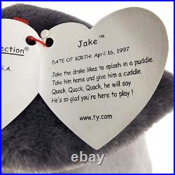 RARE Ty Beanie Baby JAKE the Mallard with ERRORS Date discrepancy-97 swing tag 98