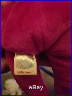 RARE Ty Beanie Baby MILLENNIUM Bear misspelled'Millenium' Excellent Condition