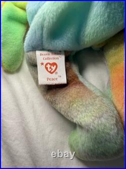 RARE Ty Beanie Baby PEACE BEAR (1996) PVC Pellets, Tag Errors, Mint Condition RARE Ty Beanie Baby PEACE BEAR (1996) PVC Pellets, Tag Errors, Mint Condition