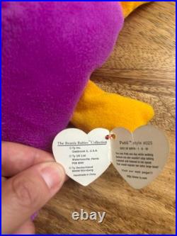 RARE Ty Beanie Baby Patti 1993 PVC Pellets Tags withErrors