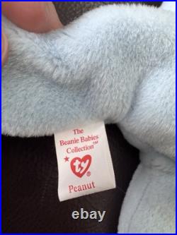 RARE Ty Beanie Baby Peanut the Elephant PVC Pellets Vintage 1995 Collectible