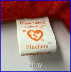 RARE Ty Beanie Baby Pinchers the Lobster (4026) Retired Tags 6-19-93 PVC Pellets