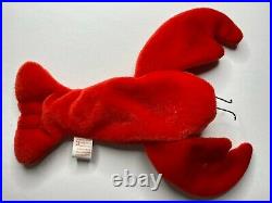 RARE Ty Beanie Baby Pinchers the Lobster (4026) Retired Tags 6-19-93 PVC Pellets