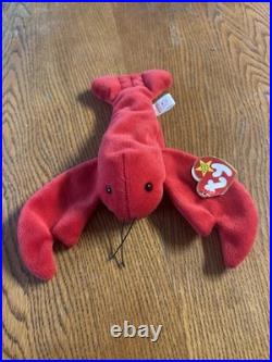 RARE Ty Beanie Baby Pinchers the Lobster (4026) Retired Tags ERRORS PVC Pellets