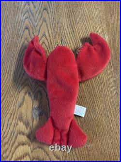RARE Ty Beanie Baby Pinchers the Lobster (4026) Retired Tags ERRORS PVC Pellets