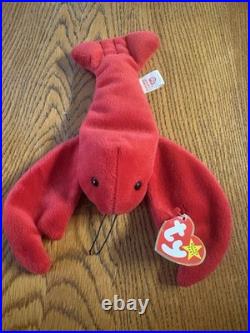 RARE Ty Beanie Baby Pinchers the Lobster (4026) Retired Tags ERRORS PVC Pellets