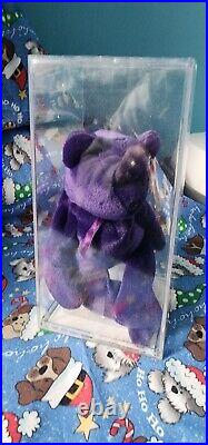 RARE Ty Beanie Baby Princess Diana Bear Oddity Missing Rose With Certificate