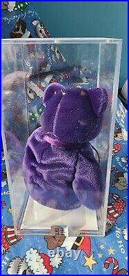 RARE Ty Beanie Baby Princess Diana Bear Oddity Missing Rose With Certificate