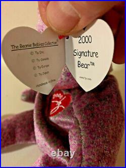 RARE Ty Beanie Baby Retired 2000 SIGNATURE BEAR #4266 NMWMT A Beauty