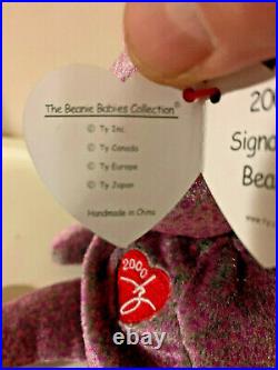 RARE Ty Beanie Baby Retired 2000 SIGNATURE BEAR #4266 NMWMT A Beauty