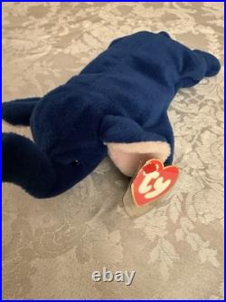 RARE Ty Beanie Baby Royal Blue Peanut Elephant 1995 3rd Gen Tag Authentic