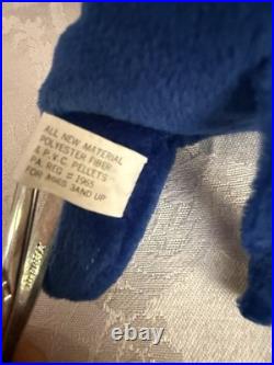 RARE Ty Beanie Baby Royal Blue Peanut Elephant 1995 3rd Gen Tag Authentic