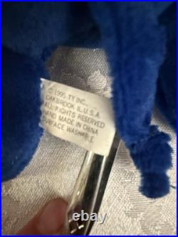 RARE Ty Beanie Baby Royal Blue Peanut Elephant 1995 3rd Gen Tag Authentic