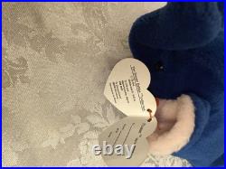 RARE Ty Beanie Baby Royal Blue Peanut Elephant 1995 3rd Gen Tag Authentic
