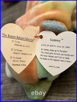 RARE Ty Beanie Baby Sammy The Bear 1998/ 1999 Retired With 3 TAG ERRORS
