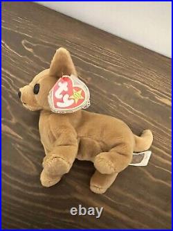 RARE Ty Beanie Baby TINY the Dog 5 Plush Toy With Multiple Errors