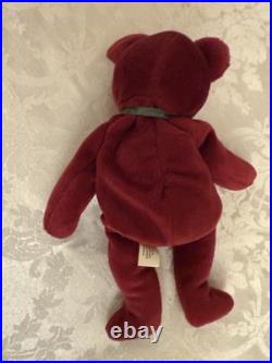 RARE Ty Beanie Baby Teddy CRANBERRY 1993 1st Gen Tush Tag Missing Hang