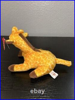 RARE Ty Beanie Baby Twigs Giraffe MWMT withERRORS and Tag Protector