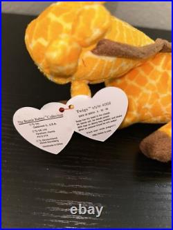 RARE Ty Beanie Baby Twigs Giraffe MWMT withERRORS and Tag Protector