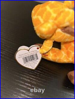 RARE Ty Beanie Baby Twigs Giraffe MWMT withERRORS and Tag Protector