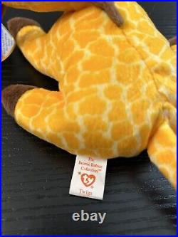 RARE Ty Beanie Baby Twigs Giraffe MWMT withERRORS and Tag Protector