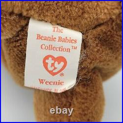 RARE Ty Beanie Baby Weenie the Dachshund withErrors Waterlooville 4013 1995 PVC