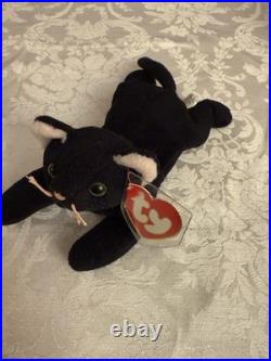 RARE Ty Beanie Baby ZIP The Cat 1993 3rd Gen No Star Tag Black Tush Tag PVC