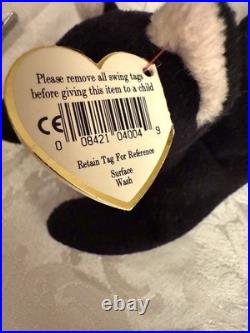 RARE Ty Beanie Baby ZIP The Cat 1993 3rd Gen No Star Tag Black Tush Tag PVC