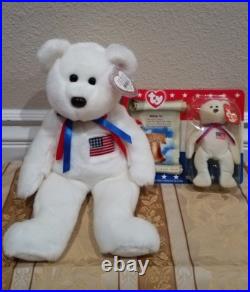 RARE Ty Beanie Buddy & Teenie Beanie withERRORS Libearty Flag Bears MWMT RARE Ty Beanie Buddy & Teenie Beanie withERRORS Libearty Flag Bears MWMT
