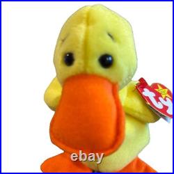 RARE Ty Beanie ERRORS- Quackers The Duck 6 PVC 1994/1993 TAG Original Baby