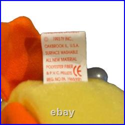 RARE Ty Beanie ERRORS- Quackers The Duck 6 PVC 1994/1993 TAG Original Baby