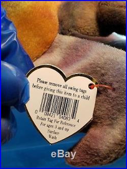 RARE Ty Beanie babies Retired CLAUDE The Crab with ALL CAPS Tag Errors 1996 MWMT