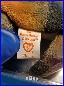 RARE Ty Beanie babies Retired CLAUDE The Crab with ALL CAPS Tag Errors 1996 MWMT