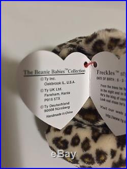 RARE Ty Original Beanie Baby FRECKLES PVC with Tag errors