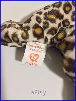 RARE Ty Original Beanie Baby FRECKLES PVC with Tag errors