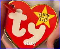 RARE Ty Valentino Beanie Baby Bear RETIRED 1994 Mint Condition ERRORS