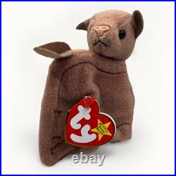 RARE VINTAGE NEW WITH TAGS 1996 Ty Beanie Babies Batty Bat Hook & Loop Y2K