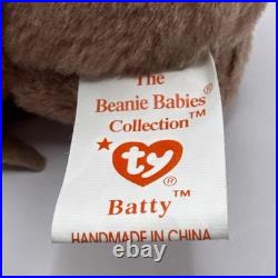 RARE VINTAGE NEW WITH TAGS 1996 Ty Beanie Babies Batty Bat Hook & Loop Y2K
