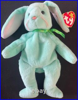 RARE VINTAGE RETIRED HIPPITY, The Bunny Beanie Original Babies Collection ERRORS