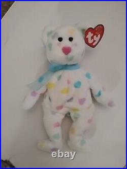 RARE VINTAGE TY Beanie Baby Kissme The Valentines Day Bear 2001 Teddy Bear